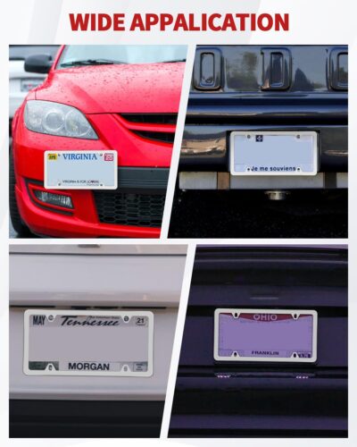 Chrome License Plate Frame Made of Zinc Alloy Metal, Universal Car Accessories,1 Pack License Plate Holder Never Rust and Unbreakable with Metal Screws& Chrome Caps and Screwdriver (1 PCS Silver) - Image 7