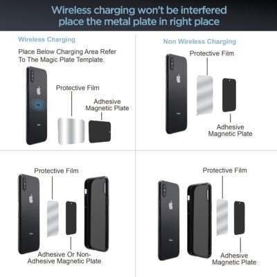 IPOW Long Arm Universal Magnetic Cradle Windshield Dashboard Cell Phone Mount Holder with 4 Metal Plates, Soft Firm Goose Arm & Enhanced Suction Cup - Image 7