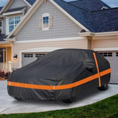 NEVERLAND Car Cover Waterproof All Weather with Door Zipper,Car Covers for Automobiles Scratch Resistant, Outdoor Full Exterior Covers Snowproof UV Protection Windproof(Fit Sedan Length 190-196 inch) - Image 7