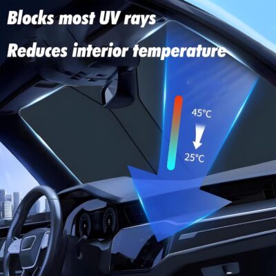 Army Dark Camo Foldable Windshield Sunshade – Premium 240T Car Sun Shade UV Protection & Heat Blocker with Easy Installation & Universal Fit,Camo Car Interior Accessories - Image 6