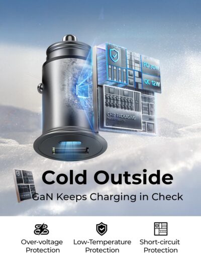 AINOPE 67.5W Super Mini Cigarette Lighter Adapter Car Charger USB C Fast Charging, All Metal PD&QC Type C Car Charger Adapter Outlet Plug Socket for iPhone 17 16 Pro Max 15 14 13 Air, Samsung S26 S25 - Image 9