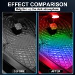 4Pcs LED Interior Car Lights Wireless with Remote, Portable USB Rechargeable Car Interior Led Night Light for Car Decor - Image 2