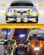Qasim DRL LED Strip Car Daytime Running Light 14in White Automobile Decorative Warning Lights Yellow Streamer Flow Turn Signal Light Strip Bar 12V (2Pcs, 34.5cm) - Image 5