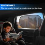 4 PCS Universal Car Window Shades for Baby, 20"x12" Static Cling Mesh Car Shades for Side Windows, Easy Fold UV & Sun Protection Window Covers for Family Travel - Image 5