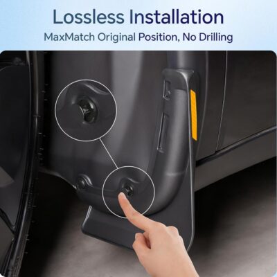 Farmogo Mud Flaps for Tesla Model Y Juniper Accessories 2025 2026 - [with Yellow Warning Strip] No Drilling Required Splash Guards All-Weather Body Kits for Tesla Model Y Accessories Black (Set of 4) - Image 6