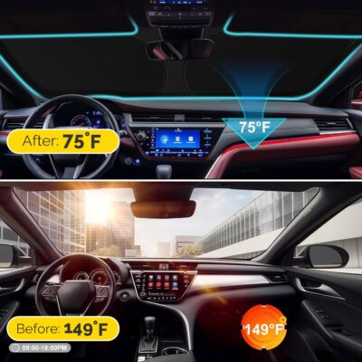 Car Windshield Sun Shade Compatible with 2020 2021 2022 2023 2024 2025 2026 Toyota Corolla Accessories Foldable Front Window Sunshade Custom Windshield Cover Sun Visor Block UV Rays - Image 3