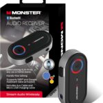 Monster Bluetooth Audio Receiver, Aux Bluetooth Adapter with 3.5mm Jack, Hands-Free Calls, Siri & Google Voice Compatible, for Home Stereo, Headphones & Car Connectivity
