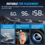 W2 Heads Up Display for Cars,Speedometer with Overspeed Alarm,Automatic Brightness Adjustment,Triple Over-Speed Alarm,LED Large Font,Built in Sun Visor,Plug & Play USB HUD Fit for All Vehicles(White) - Image 4