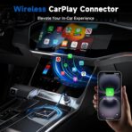 Wireless CarPlay Adapter for iPhone, Super mini Compact 2-in-1 Dongle for Apple iOS 10+, Convert Wired to Wireless CarPlay, Instant Connectivity, Fit for Cars from 2016 with Built-in CarPlay - Image 2