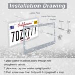 Amiss Bling License Plate Frame for Women, 2Pack Rhinestone Handcrafted Crystal Premium Stainless Steel, Stainless Steel Car Accessories with Diamond Sparkle Glitter Caps (White) - Image 5