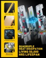 AUXITO H13 Bulbs, 900% Ultra-Bright 9008 Light, Direct Insert 5 Mins Installation, 60000Hrs Long Lifespan, No Flicker, 99% Compatibility, Pack of 2 - Image 4