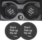 Cup Holder Coasters, 2.75 Inch Non-Slip PVC Insert Coaster, Anti-Scratch Auto Cup Mats for Women Men, Vehicle Interior Accessories Universal for Car, SUV, Truck (D Black/2PCS), 2 Pack
