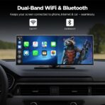 Volam 11'' Wireless Carplay Screen for Car Built-in Net-Flix YouTube Apps, Portable Touchscreen Car Stereo with Android Auto, Backup Camera, OTA Updates, Bluetooth, Voice Control, GPS Navigation,FM - Image 7