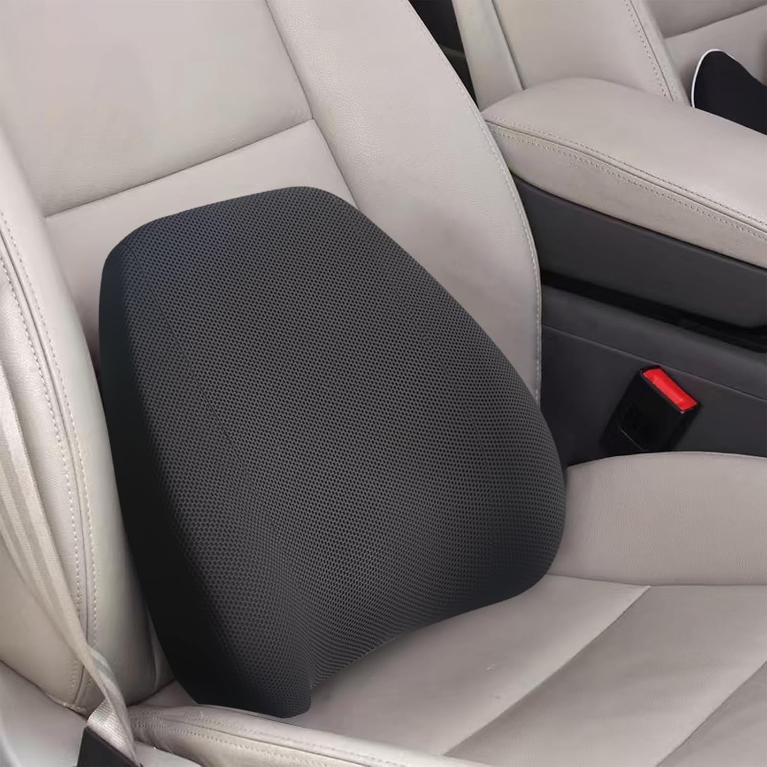 71s1cS0cciL._AC_SL1500_.jpg Super Cozy Lumbar Support Pillow for Car/Office Chair, 100% Memory Foam Lumbar Pillow with Breathable Removable Cover, Ergonomic Design - Back Support for Back Pain Relief(Adjustable Strap, Black) - Image 1