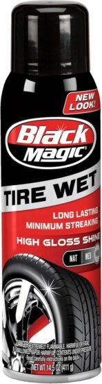 Black Magic BC23220 Tire Wet Spray, 14.5 Oz. - Weather and Rinse-Resistant Formula That Leaves Tires Looking Wet, Black and Glossy With Just One Spray