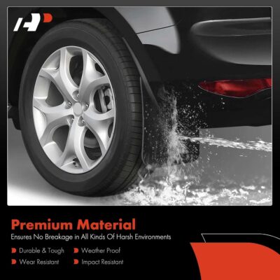 A-Premium Universal Mud Flaps, 4 Pack Black Splash Guards for Truck Car Pickup SUV, Front & Rear Upgraded Mud Guards Includes Mounting Hardware, Drilling Required - Image 2