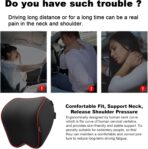 Crofy 2 Pack Car Neck Pillow, Softness Car Headrest Pillow for Driving with Adjustable Strap, 100% Memory Foam and Breathable Removable Cover, Comfortable Ergonomic Design (Red Side Rope) - Image 4