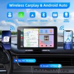 Wireless Carplay and Android Auto Screen for Car, 7" HD Portable Touch Screen Car Stereo with Bluetooth, Backup Camera, Navigation, Mirror Link for All Vehicles - Image 2