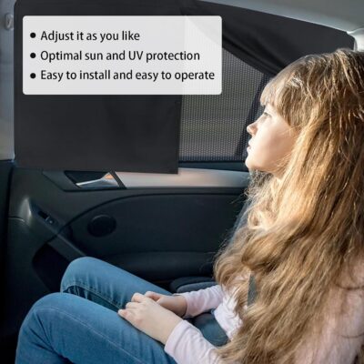 2PCS Car Side Window Shades, Magnetic Double Layer Car Sun Shade for Privacy Block Heat UV Full Shade & Half Shade Options, Vehicle Back Window Curtain for Baby & Kids - Image 6