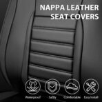 CAR PASS Nappa Leather Car Seat Covers Front Seats, Luxury Seat Protector for Cars, Waterproof Anti-Slip Seat Cushion Airbag Compatible Universal for Sedan SUV Pick-up Truck Automotive Vehicle, Black - Image 4