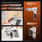 Saker Portable Handheld Vacuum Cordless Portable 17000PA Foldable Car Vacuum Cleaner Mini Dust Blower with Brushless Motor for Office Pet and Home Cleaning HL133 - Image 3