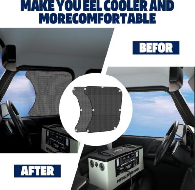 2Pcs Semi Truck Side Window Sun Shades with Suction Cups, UV Protection Semi Truck Curtains for Freightliner Cascadia Interior Accessories 23.6x21.6 Inch - Image 2