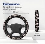 GENANY Skull Blossom Spring Steering Wheel Cover, Non-Slip Neoprene Car Steering Wheel Cover, Breathable Steering Wheel Covers, Sweat-Absorbing Accessories, Spring Auto Gifts - Image 2