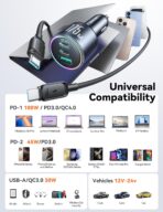 JOYROOM 175W Car Charger USB C Fast Charge [GaN] 3-Port Type C Super Fast Car Charger with USBC Cable, Car Cigarette Lighter Adapter for iPhone 17/16/15 Series, Galaxy S26/25, MacBook, iPad and More - Image 7