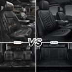 CAR PASS 3D Foam Faux Leather Car Seat Covers Full Set,Waterproof Leather Seat Cover for Cars,Luxury Universal Fit for SUV Truck Sedan Automotive, Armrest Airbag Compatible Anti-Slip, All Black - Image 8