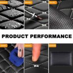 Car Leather Boot Liner Mats for VW Golf 7 /GTI R Mk7 Hatchback Hatch 2013-2018, Anti-Slip Boot Mats Rear Trunk Mats Cargo Tray Waterproof Protector Interior Accessories - Image 4