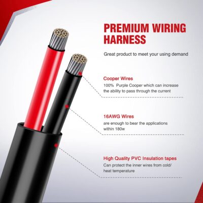 Nilight - 10009W - NI-WA05 LED Light Bar Wiring Harness Kit 12V On off Switch Power Relay Blade Fuse for Off Road LED Work Light Bar,2 years Warranty - Image 5