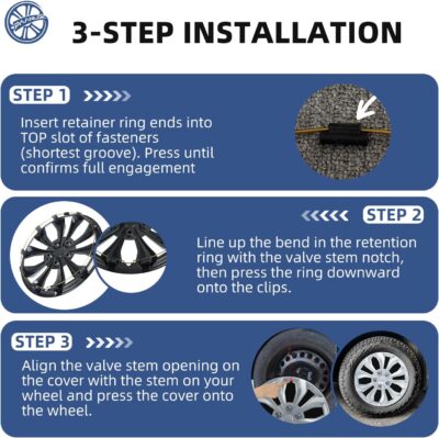 Gloss Silver 16-inch Universal Wheel Covers Hubcaps for Rims - Set of 4 | Snap-on Design Fits Sedans, SUV, Truck, Van 2000-2026 | Steel Wheels Only | 90 Sec Install No Tools - Image 8