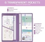 JUSTTOP 1Pack Car Registration and Insurance Holder,Car Document Holder for Cards License with Magnetic Shut,Vehicle Glove Box Car Organizer for Documents, Cards, License(Purple) - Image 5