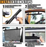 2PCS Car Window Shades for Baby, 18"×15" Retractable Car Shades for Side Window with Suction Cups, Blocks Heat and UV Rays Glare Protection, Baby Auto Accessories for Cars House Office Window - Image 6