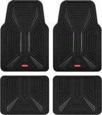 Rubbermaid Car Mat Full Set, Universal Trim-to-Fit Heavy-Duty Car Floor Mats – 4-Piece Set for All Weather Protection – Durable Rubber Mat for Cars, Trucks, SUVs & Vans-Black