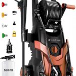 2026NEW Pressure Power Washer 4500PSI with 4 Quick Connect Nozzles, Inlet Hose & Filter, Foam Cannon for Cars/Fences/Driveways/Patios/Home Cleaning, Red
