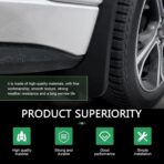 2 PCS Car Mud Flaps, Splash and Stain Resistant Tire Splash Guard, 8.27 x 12.6In Front Side Decorative Tire Splash Guards, for Most Sedans (Black# S) - Image 6