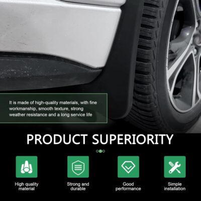 2 PCS Car Mud Flaps, Splash and Stain Resistant Tire Splash Guard, 8.27 x 12.6In Front Side Decorative Tire Splash Guards, for Most Sedans (Black# S) - Image 6
