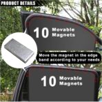 4PCS Car Side Window Sun Shades, Auto Window Sunshades Privacy Curtains Blackout with Magnetic, UV Rays, Heat Protection Stretch Car Window Covers for Sleeping, Camping, Breastfeeding (Front & Back) - Image 3