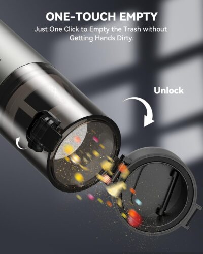 Car Vacuum, Handheld Vacuum Cordless with 21000Pa Powerful Suction & 3 Modes, 4-in-1 Portable Hand Held Mini Vacuum Cleaner Rechargeable, Ultra Light for Car Home Office (Silver) - Image 8