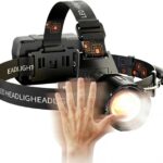 SKYFIRE Rechargeable Headlamp 3000 Lumens Motion Sensor, LED Super Bright Head lamp with 7500mAh Battery, Zoomable 13 Modes 90° Adjustable Waterproof Head Light for Running Cycling Camping Hiking