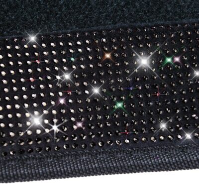 CAR PASS Bling Diamond Car Floor Mats, Sparkling Crystal Shining Glitter Rhinestone Carpet, Anti-Slip PVC Heel Pad Waterproof Universal for Automotive SUV,Sedan,Van,4pcs Girl Women Men Black Diamond - Image 7