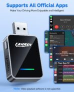 FAHREN 2026 Upgraded Android Auto & CarPlay Wireless Adapter Apple iPhone, One Click Multi Device Switching, Ultra-Fast 5.8GHz WiFi, Bluetooth 6, Plug & Play USB-A/C for 2016+ Car Models - Image 4