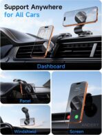 ANDERY Car Phone Holder for MagSafe [360° Adjustable Memory Alloy Arm | 2400gf Strongest Magnetic Power] Bendable Car Mount, Phone Holders for Your Car for iPhone and All Smartphones, Carbon Fiber - Image 2