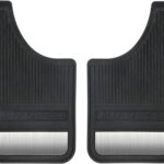 AUTOXBERT Mud Flaps for Trucks Heavy Duty Universal Rubber Mud Flaps Car Dirty Fender All Weather Mudguards Front Rear Splash Guards with Stainless Steel Plates, 2pc- Black