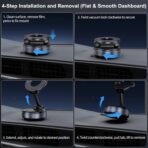 Vacuum Magnetic Car Phone Holder for Magsafe, Hands-Free 360° Adjustable Suction Cup Phone Mount for Car/Gym/Mirror/Smooth Surface, Compatible with iPhone & Android (Black) - Image 5