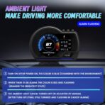 OBD2 GPS Dual System Car HUD Display - Digital Speedometer with Water Temp Voltage RPM - Universal Heads Up Display for Most Vehicles - Image 5