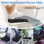 Seat Cushion - Memory Foam Office Chair Cushion for Sciatica, Tailbone & Back Pain Relief - Orthopedic Coccyx Pillow for Car, Airplane, Pregnancy & Long Sitting at Work, Black - Image 5