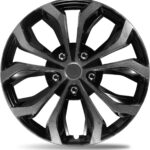 Dual-Tone Black & Gunmetal Gray 15 inch Universal Wheel Covers Hubcaps for Rims - Set of 4 | Snap-on Design Fits Sedans, SUV, Truck, Van 2000-2026 | Steel Wheels Only | No Tools