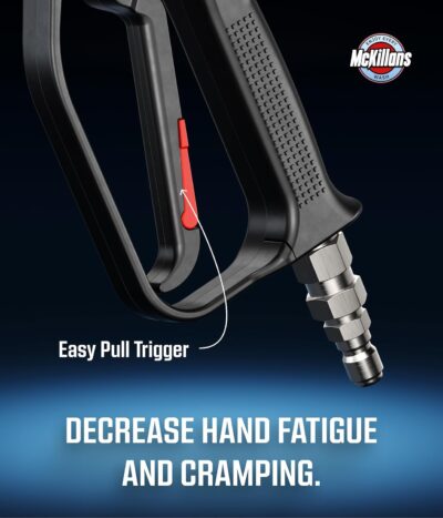 McKillans® Short Pressure Washer Gun with Swivel - High Pressure Water Handle with 3/8" Male Plug and 1/4” Quick Connector Coupler - Power Washer Gun Compatible with Foam Cannon - Car Wash Foam Gun - Image 5